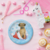 Assiettes En Carton Frontière de Noël Terrier (Fête)