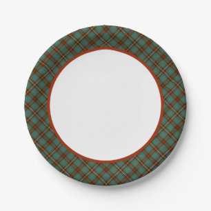 Assiettes En Carton Frontière de tartan de chasse de Fraser de clan