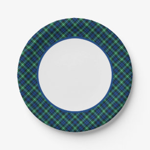 Assiettes En Carton Frontière de tartan de Lamont de clan