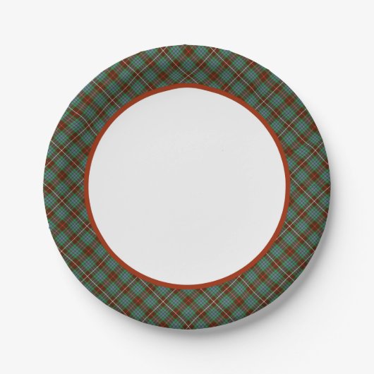 Assiettes En Carton Frontière du taran de chasse Clan Fraser (Devant)