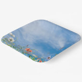 Assiettes En Carton Frontière fleur sauvage Sur Ciel Été (Angulaire)