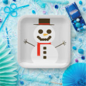 Assiettes En Carton Frosté Le Snowman Gris Plaque en papier (Fête)