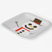 Assiettes En Carton Frosté Le Snowman Gris Plaque en papier (Angulaire)