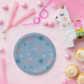 Assiettes En Carton Frosty Snowman Blue Snowflake Motif (Fête)