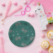 Assiettes En Carton Frosty Snowman Green Snowflake Motif (Fête)