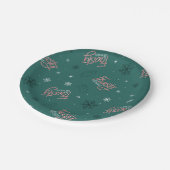 Assiettes En Carton Frosty Snowman Green Snowflake Motif (Angle)