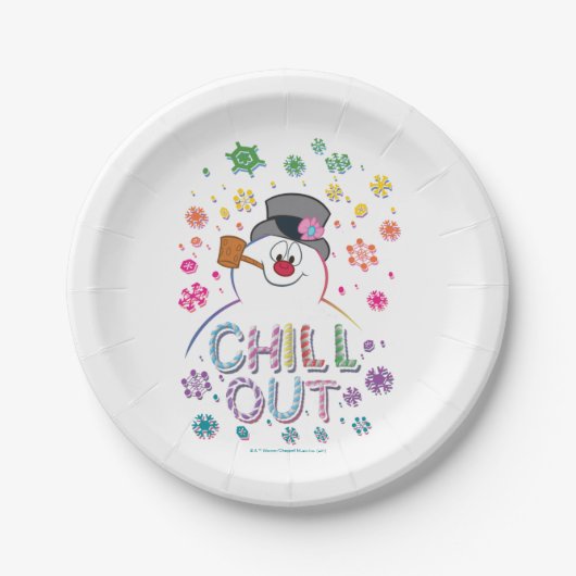 Assiettes En Carton Frosty the Snowman™ | Couleurs arc-en-ciel "Refroi (Devant)