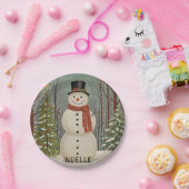 Assiettes En Carton Frosty's Snowy Scene Noël personnalisé (Fête)