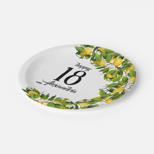 Assiettes En Carton Fruit au citron vert | Anniversaire (Angle)