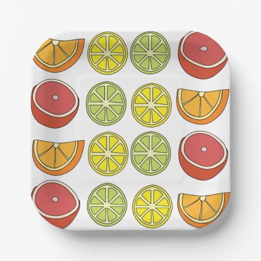 Assiettes En Carton Fruit aux agrumes (Recto)