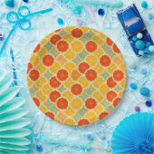 Assiettes En Carton Fruit d'agrumes rétro gai (Fête)