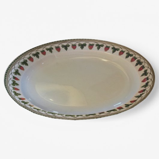 Assiettes En Carton Fruit de fraise, Wedgwood Etruria, papier c1900 (Angle)