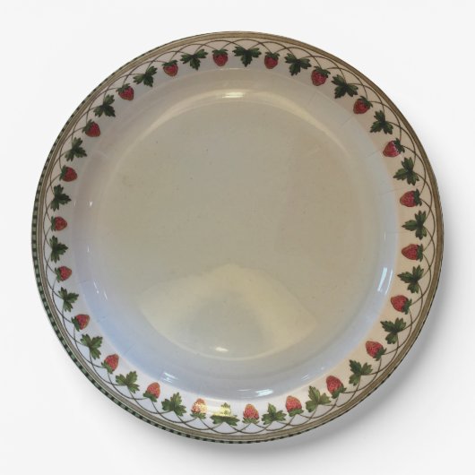 Assiettes En Carton Fruit de fraise, Wedgwood Etruria, papier c1900 (Devant)