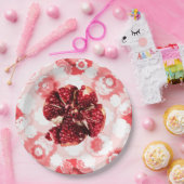 Assiettes En Carton Fruit de grenade rubis (Fête)