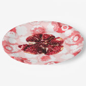 Assiettes En Carton Fruit de grenade rubis (Angle)