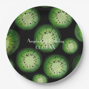 Assiettes En Carton Fruit de Kiwi Moderne - Aquarelle Anniversaire Tou
