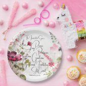 Assiettes En Carton Fruit de l'Esprit rose floral (Fête)