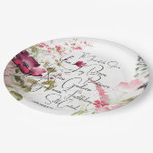 Assiettes En Carton Fruit de l'Esprit rose floral (Angle)