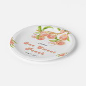 Assiettes En Carton Fruit de Pêche Douce 1er anniversaire (Angle)