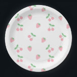 Assiettes En Carton Fruit Fruit Fruit Fruit Fruit Fruit Cerise Rose<br><div class="desc">Jolie cerise rose pastel et fraises pour une fête et une fête de printemps ou d'été. Papier d'emballage esthétique motif de cerise et fraise rose,  sucré comme une délicieuse confiture de baies ou marmelade.</div>