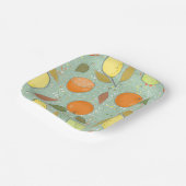 Assiettes En Carton Fruit motif aux citrons, oranges (Angulaire)