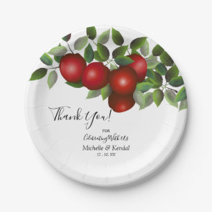 Assiettes En Carton Fruit rouge des pommes Merci