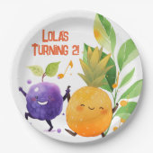 Assiettes En Carton Fruité à deux tti pour la fête du 2e anniversaire (Devant)