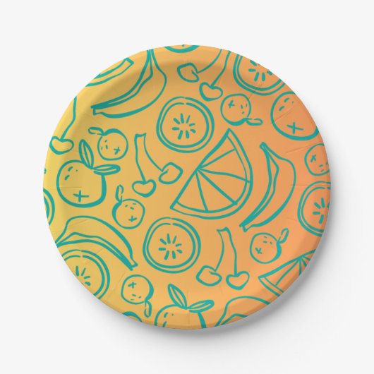 Assiettes En Carton Fruits (Devant)