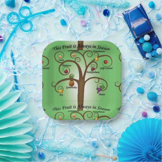 Assiettes En Carton Fruits de l'Esprit toujours en saison (Fête)