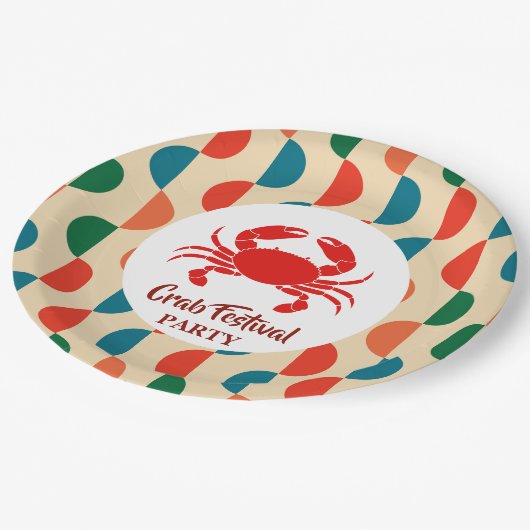 Assiettes En Carton Fruits de mer de crabe rouge Frappes marines Parti (Angle)