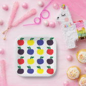 Assiettes En Carton Fruits de pommes colorés (Fête)