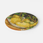 ASSIETTES EN CARTON FRUITS DE SAISON, LÉMONS FLEURS DE CITRON JAUNE (Angle)