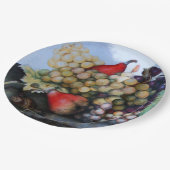 ASSIETTES EN CARTON FRUITS DE SAISON, RAISINS ET PEARS (Angle)