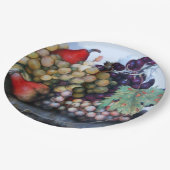 ASSIETTES EN CARTON FRUITS DE SAISON, RAISINS ET PEARS (Angle)