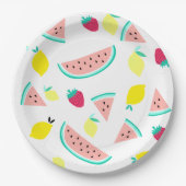 Assiettes En Carton fruits d'été colorés (Devant)