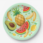 Assiettes En Carton Fruits d'été frais Motif (Devant)