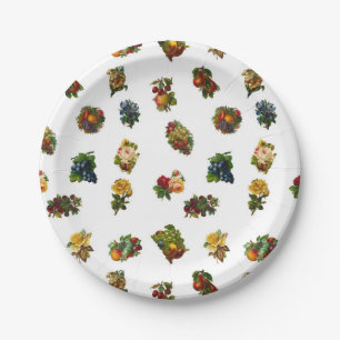 Assiettes En Carton Fruits et fleurs vintages