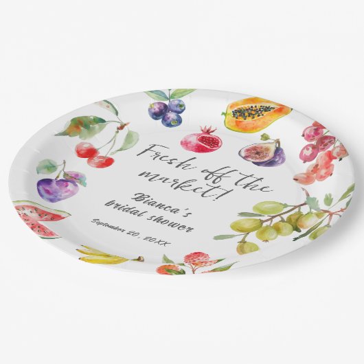 Assiettes En Carton Fruits frais du marché Fête de fiançailles de bien (Angle)