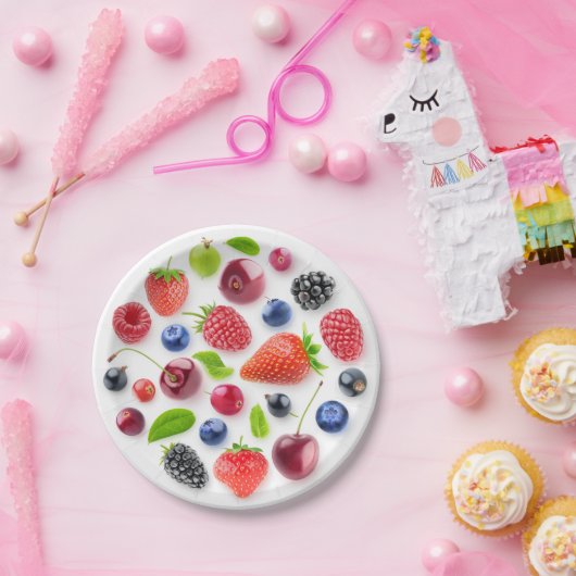 Assiettes En Carton Fruits frais en cercle (Fête)