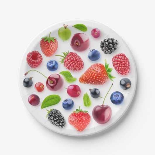Assiettes En Carton Fruits frais en cercle (Devant)