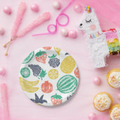 Assiettes En Carton Fruits mignons Plaques de papier d'anniversaire (Fête)
