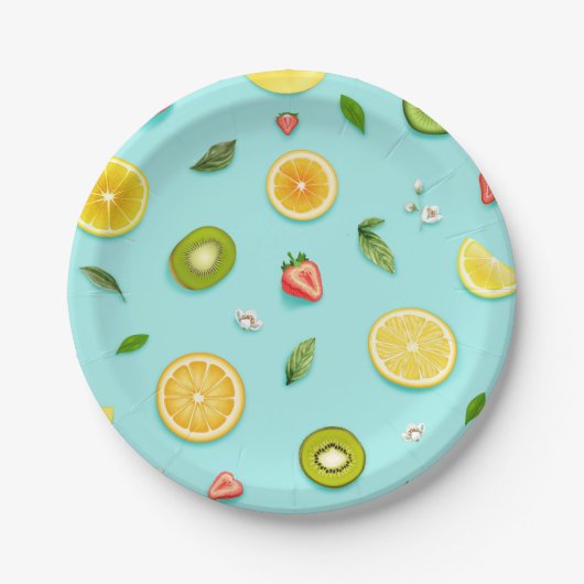 Assiettes En Carton Fruits mixtes (Devant)