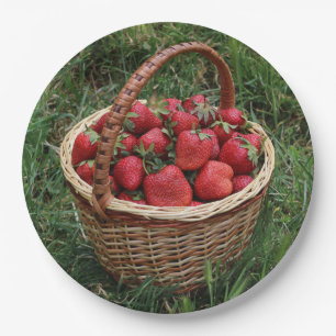 Assiettes En Carton Fruits mûrs de fraise Agriculture Dessert sucré