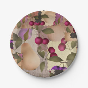 Assiettes En Carton Fruits, patchwork