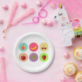 Assiettes En Carton Fruits pixés (Fête)