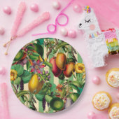 Assiettes En Carton Fruits verts et fleurs Jardin Retro Style (Fête)