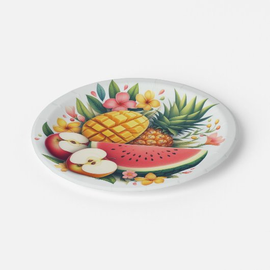 Assiettes En Carton "Fruity Fiesta : Plaques de papier en tranches de (Angle)