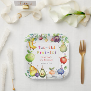 Assiettes En Carton Frutti deux tti Dancing Fruits 2e fête d'anniversa