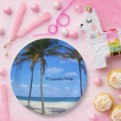 Assiettes En Carton Ft Lauderdale Floride Sand Beach & Palm Trees (Fête)