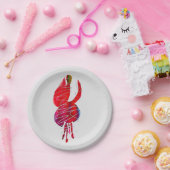 Assiettes En Carton Fuchsia abstraite aquarelle florale (Fête)